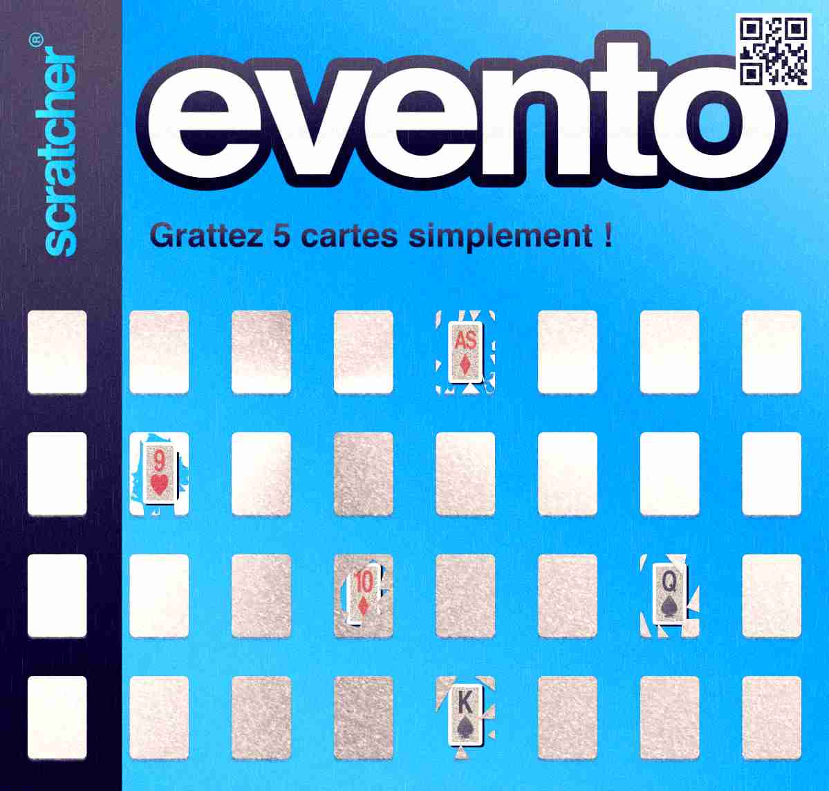 Tarjeta para rascar de póker Scratcher Evento para asociaciones frente