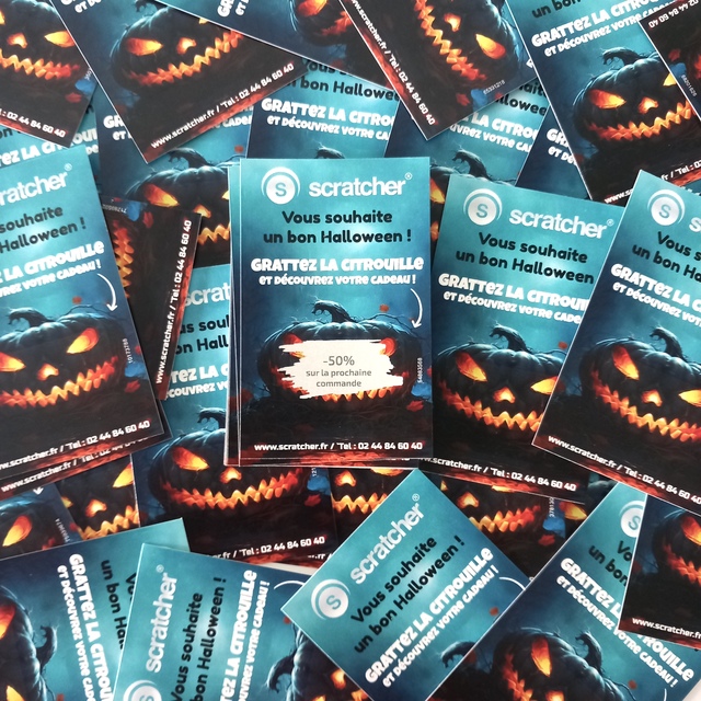 Carte à gratter citrouille d'halloween
